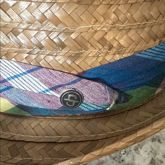 Stylish Stetson Tan Straw Hat with Multicolor Band - Picture 3 of 7